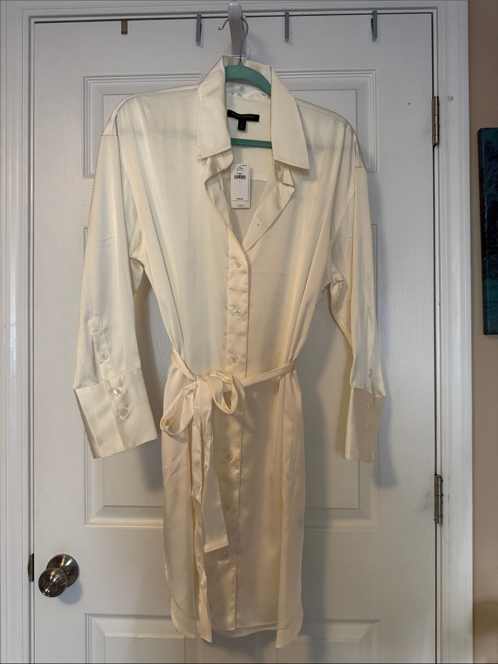 Banana Republic Cream Satin Dress